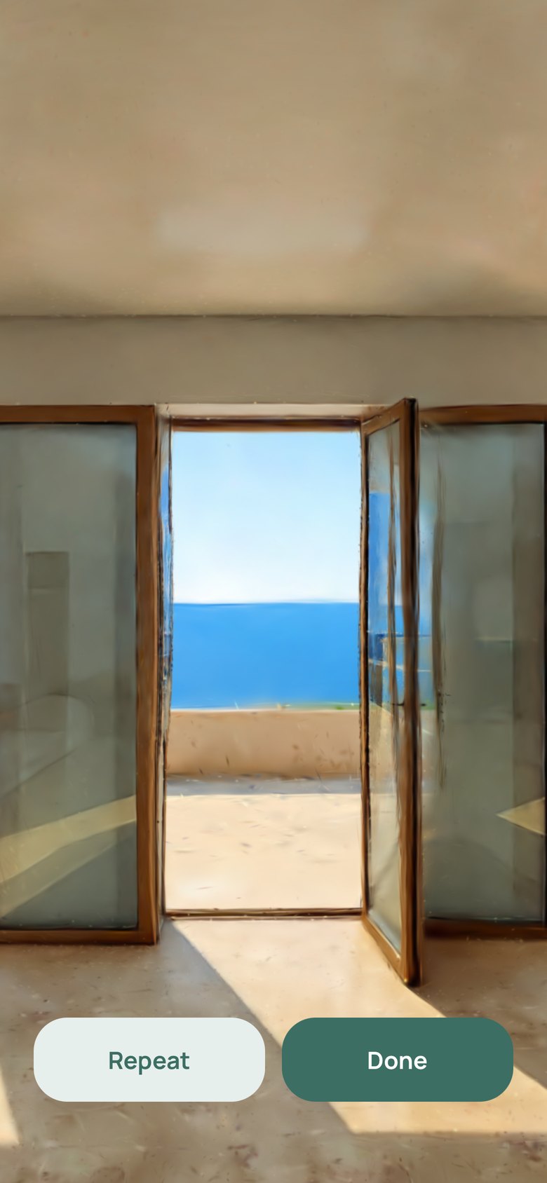 Standing in the Villa after getting up